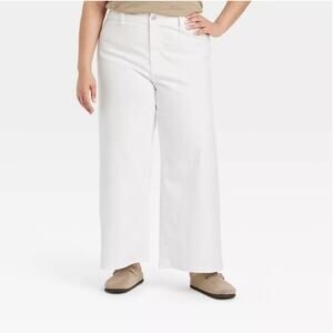 Universal Thread Sailor Wide Leg Ankle Jeans Womens Size 17 White Denim NWT
